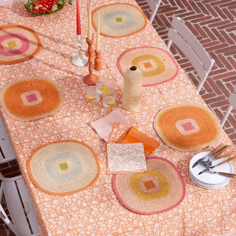 Set de table — Mada placemat, coral pink — view 4 — Bonheur du Jour
