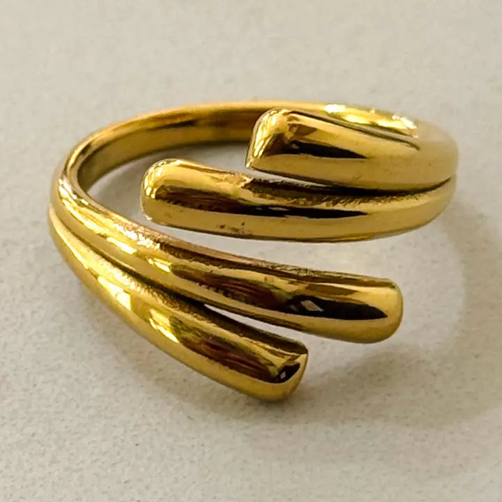 Bague Hug en acier inoxydable doré
