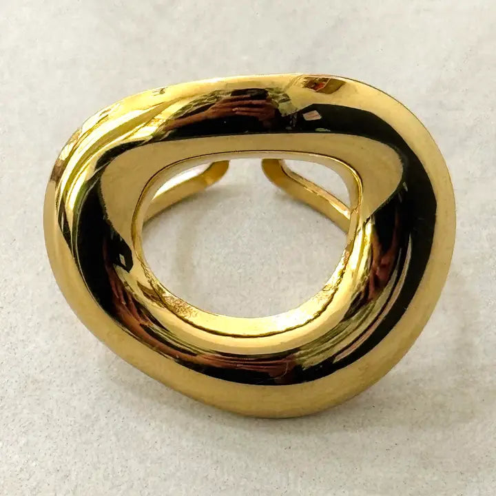 Bague géométrique ajustable Cercle Liquide