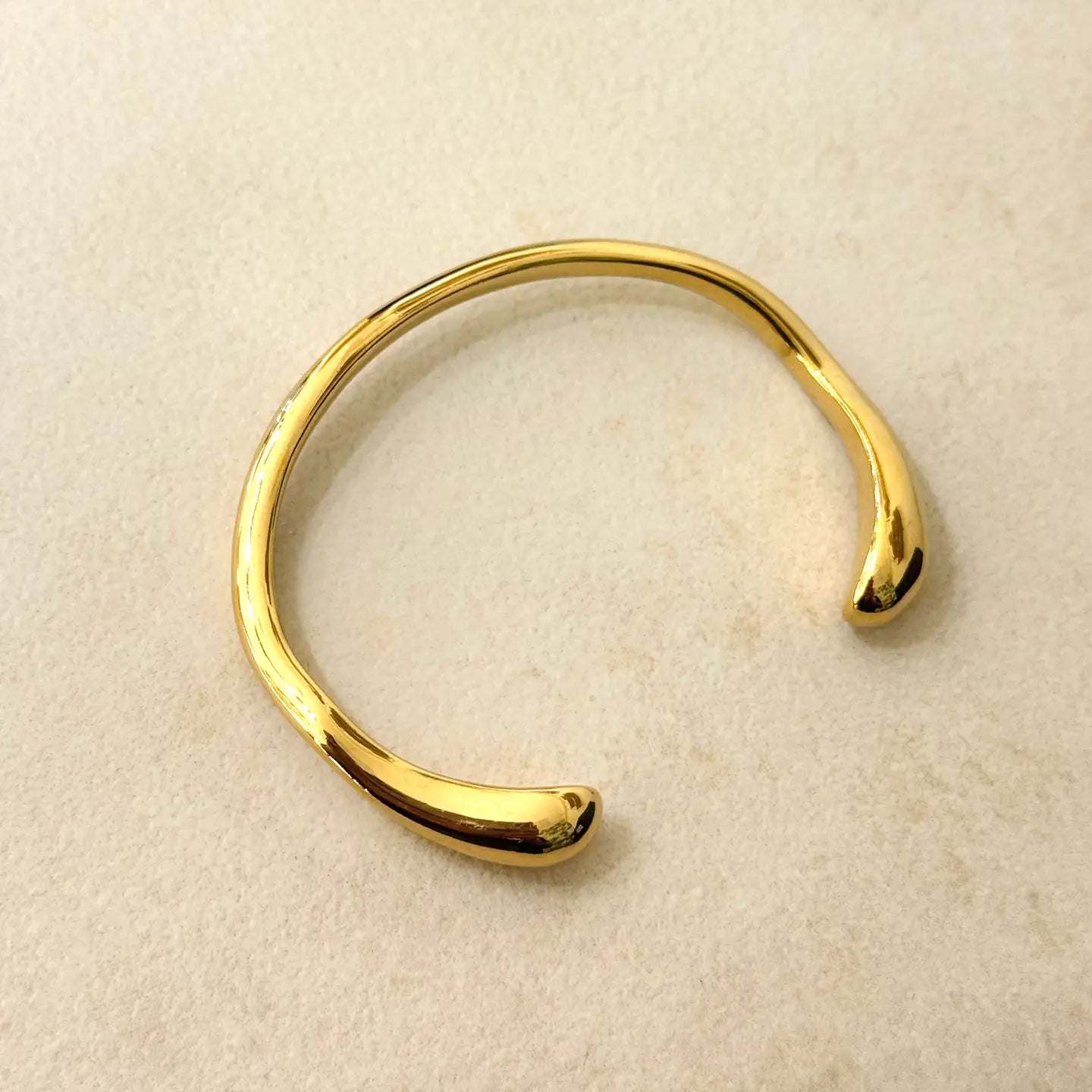 Bracelet jonc Devin en acier inoxydable doré