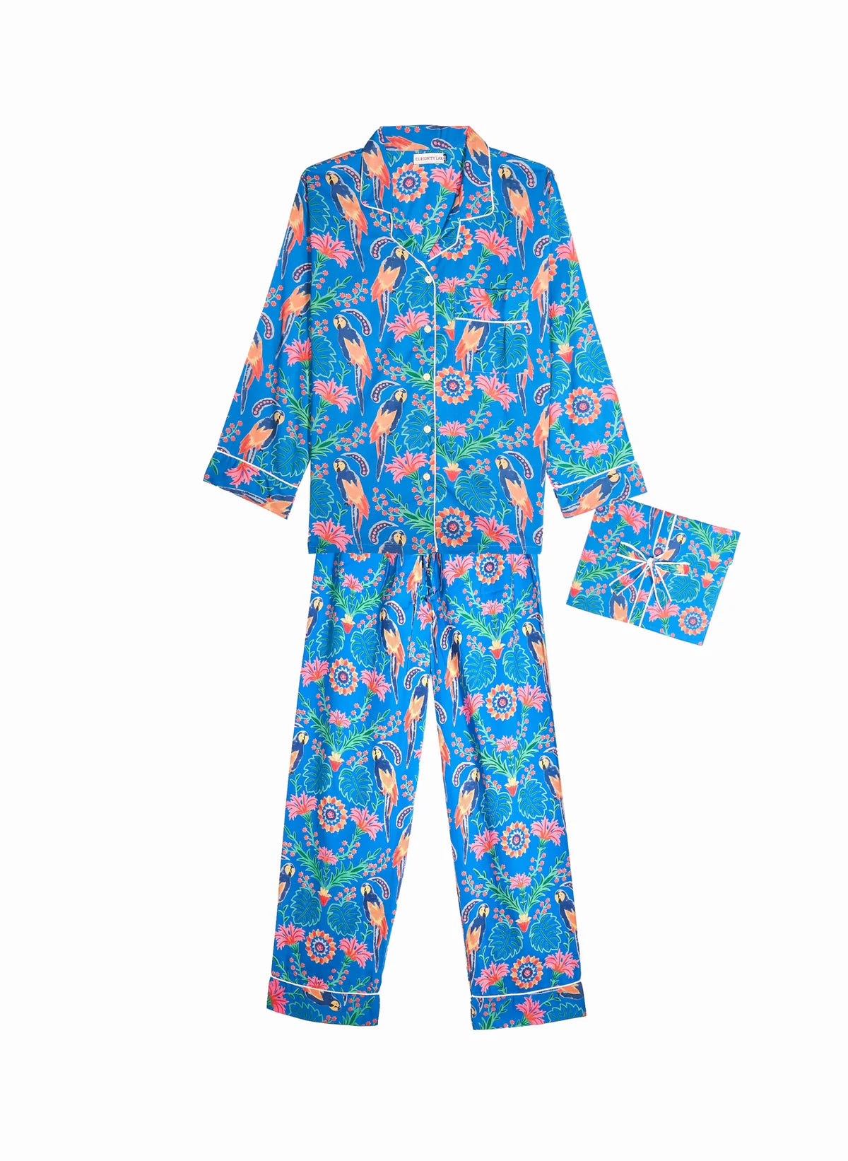 Pyjama péroquets, bleu