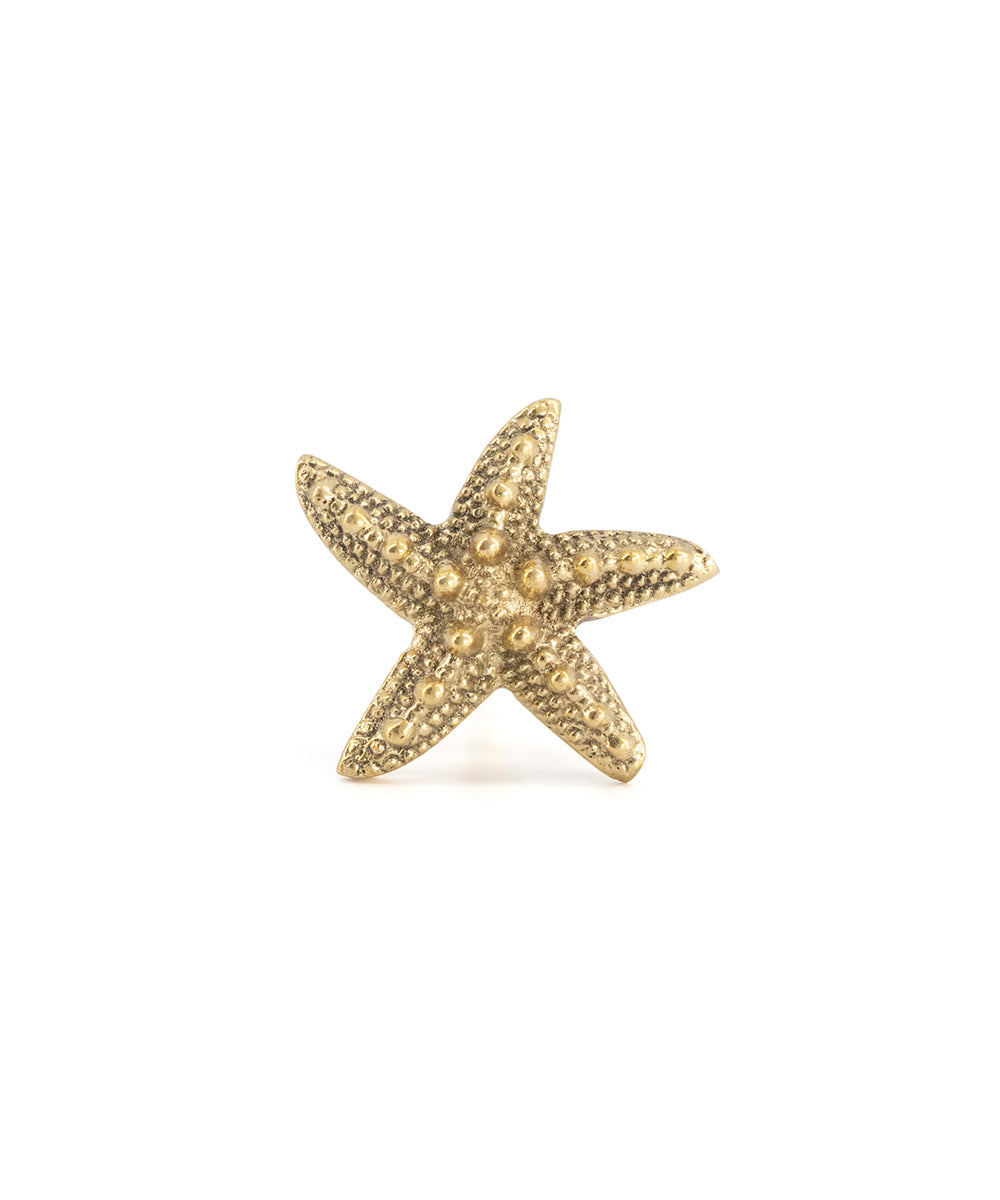 Ruby Starfish Brass Knob