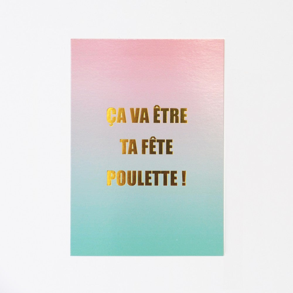 Carte Fête Poulette avec enveloppe