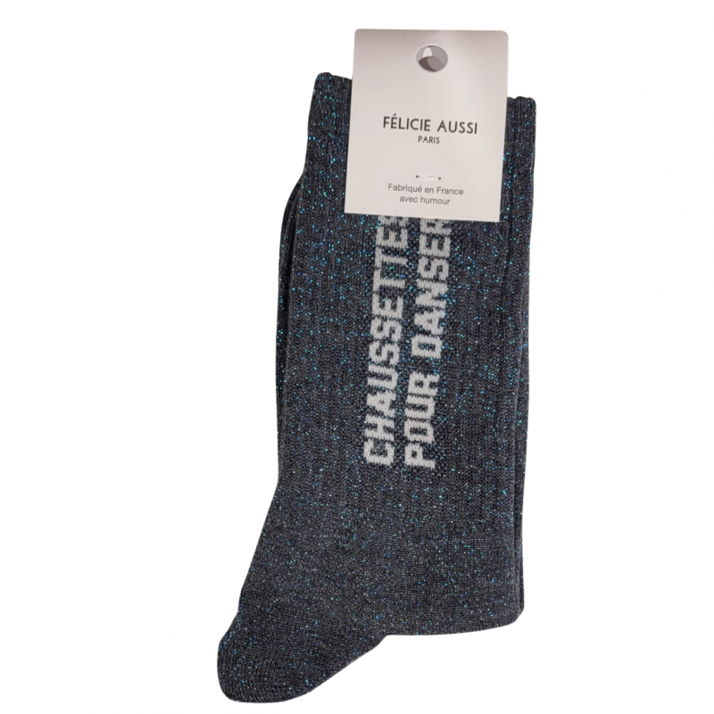 Chaussettes Danser à paillettes anthracite