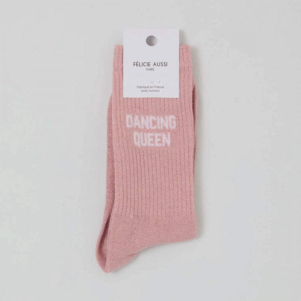 Chaussettes Dancing Queen à paillettes, rose 36/40