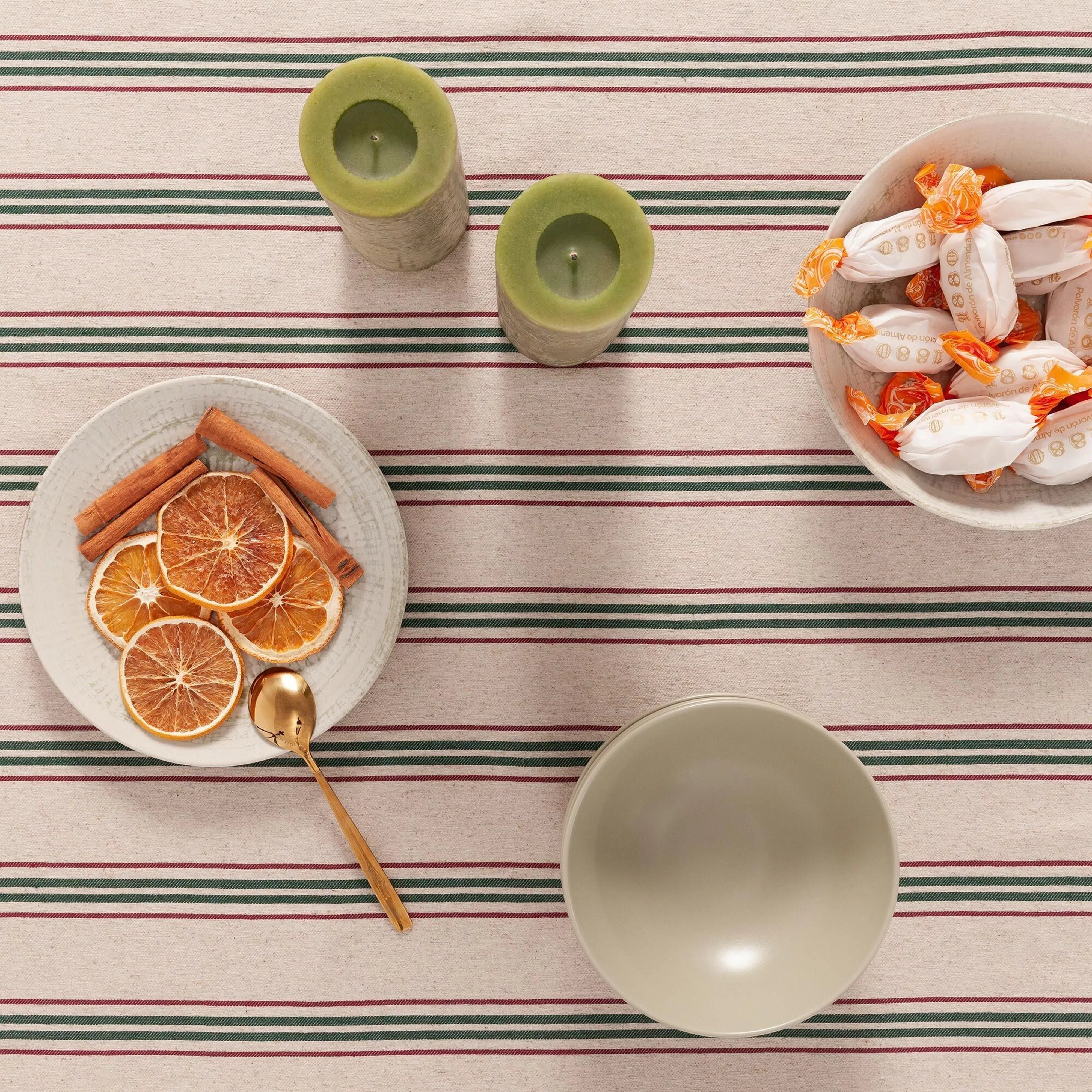 Nappe de Noël Bardy en lin et coton doux (140 × 350 cm)