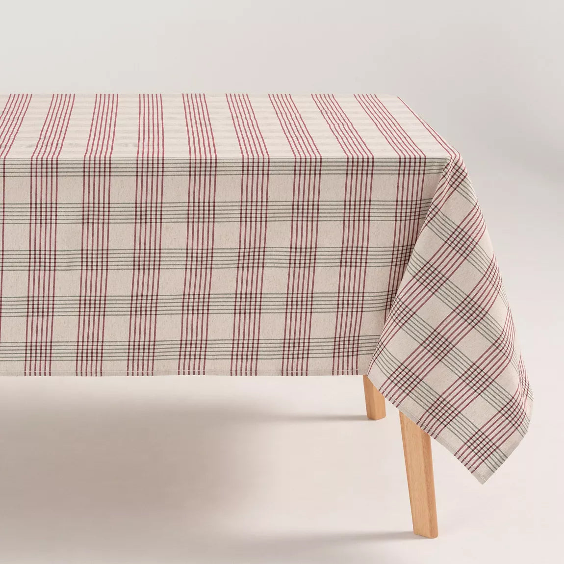 Nappe de Noël Garnet en lin et coton doux (140 × 350 cm)
