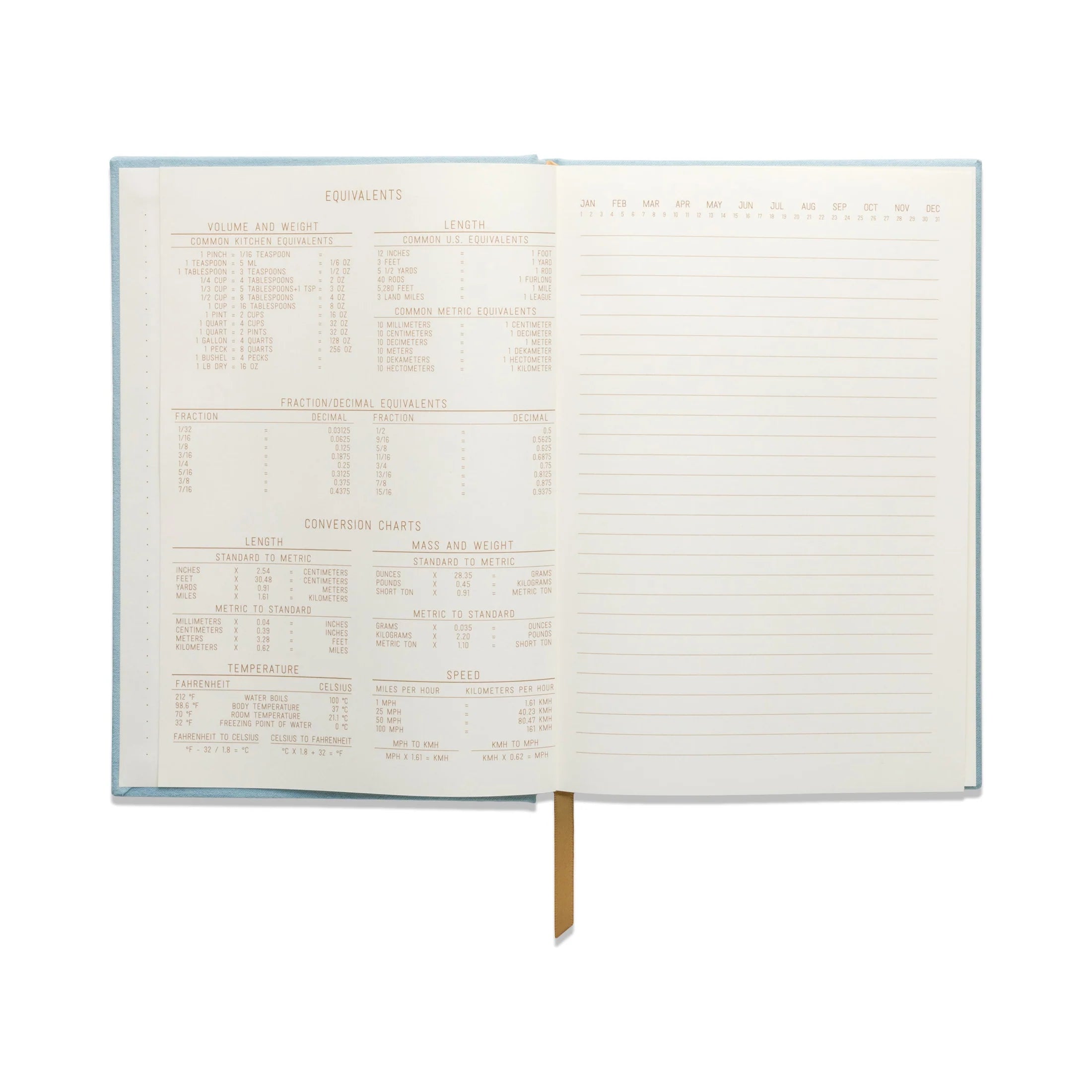 Journal relié en suédine Arch Dot, bleu