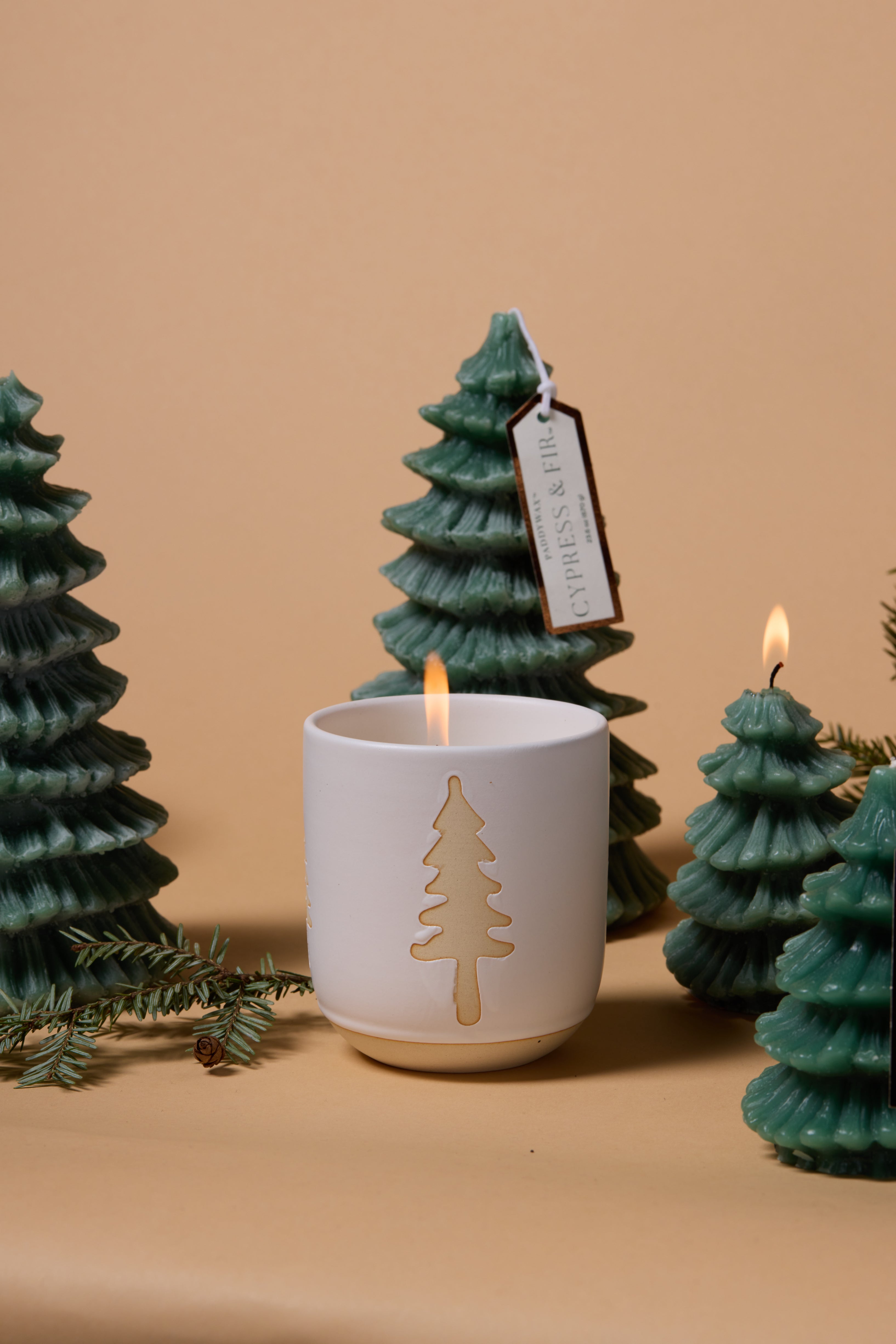 Bougie Totem Cyprès et sapin, 120 g