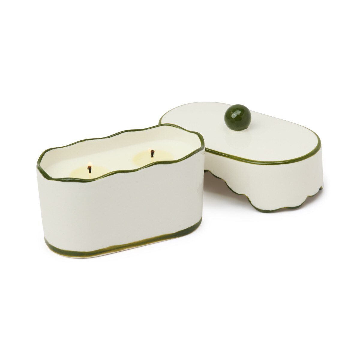 Bougie Chérie en céramique Pistache fumée, vert 155g