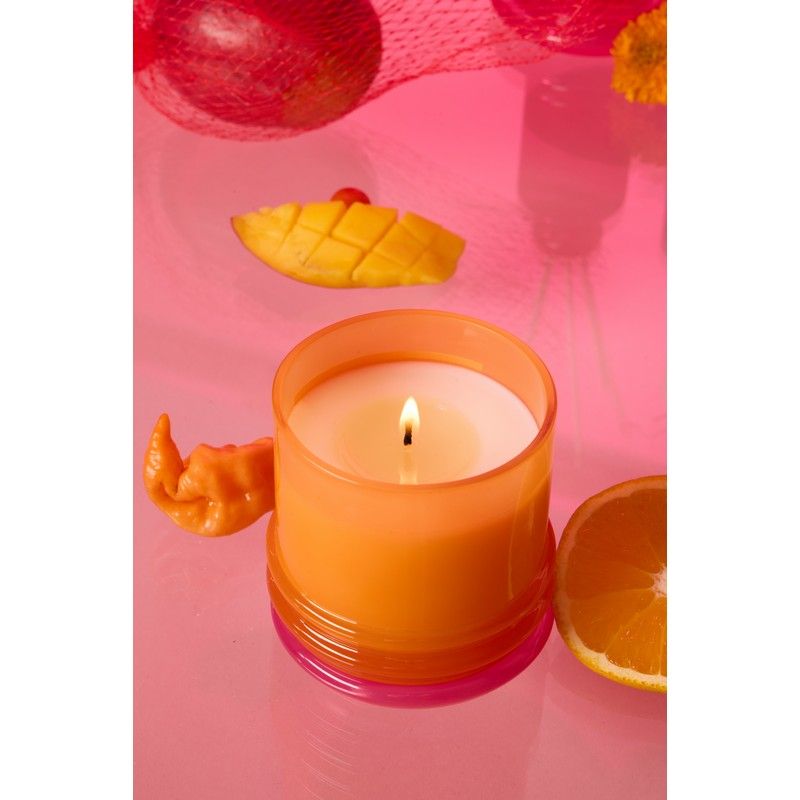 Bougie empilé en verre Infrared Mango, orange & rose vif 198g