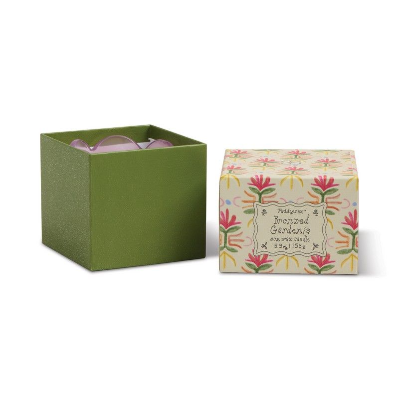 Bougie en verre Tulip Gardénia bronzé, violet et vert, La Sélection Beluga
