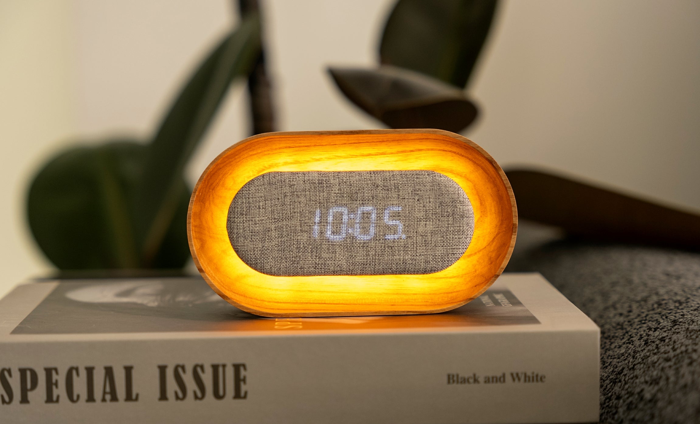 Horloge Lumos, blanc cendres