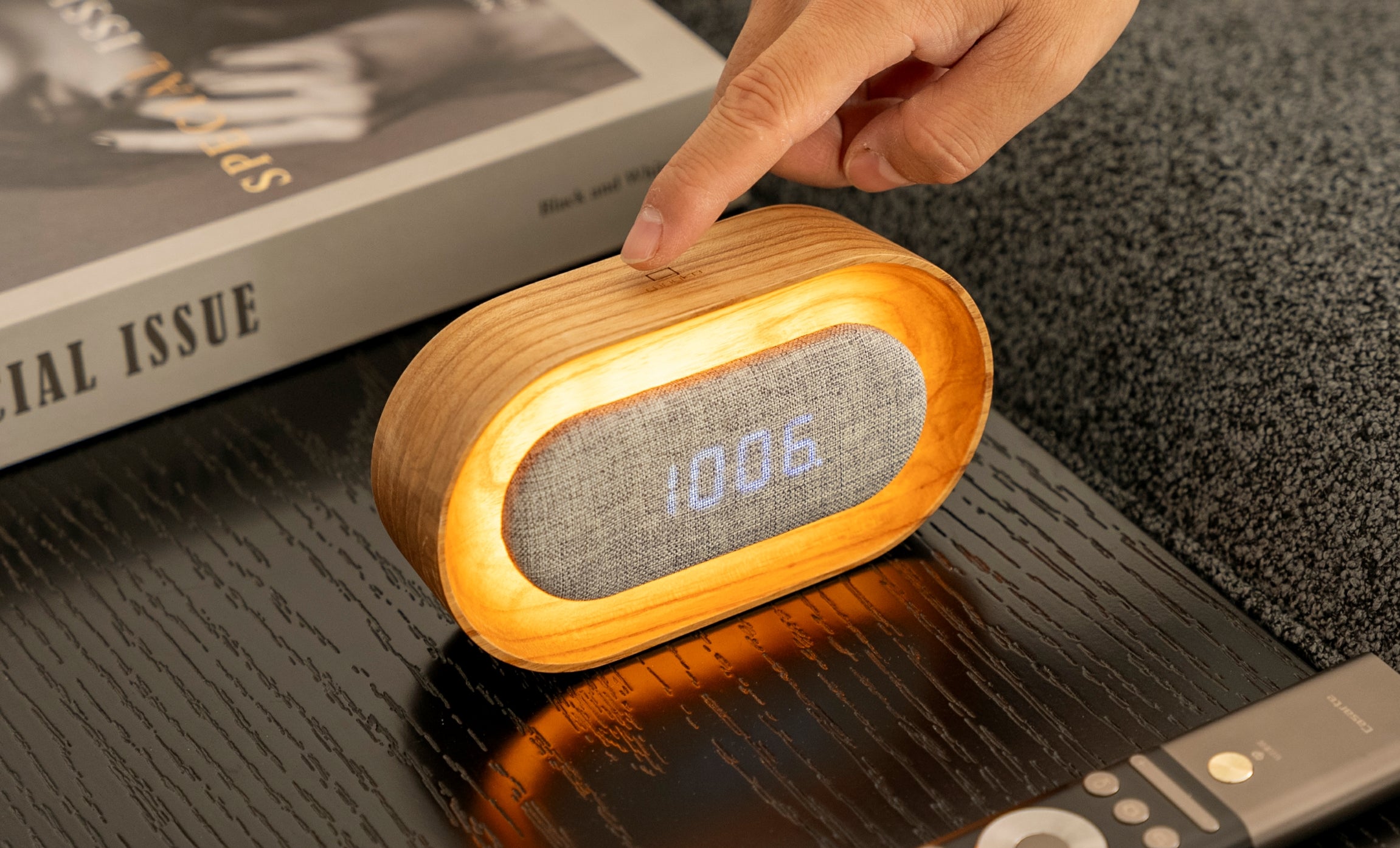 Horloge Lumos, blanc cendres