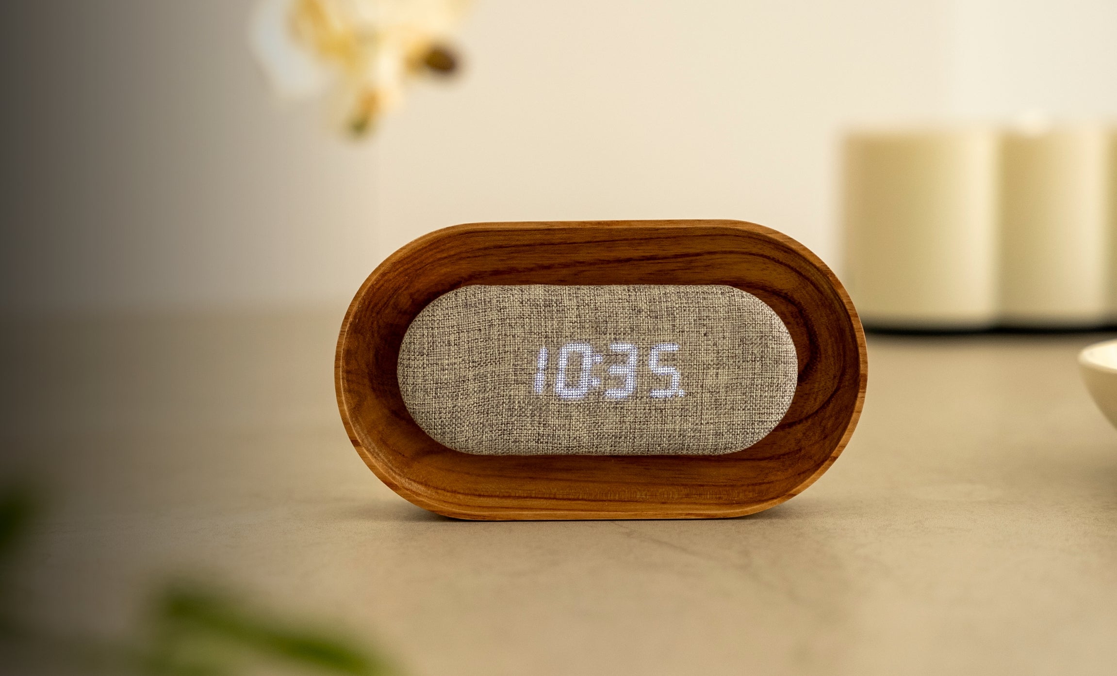 Horloge Lumos, blanc cendres