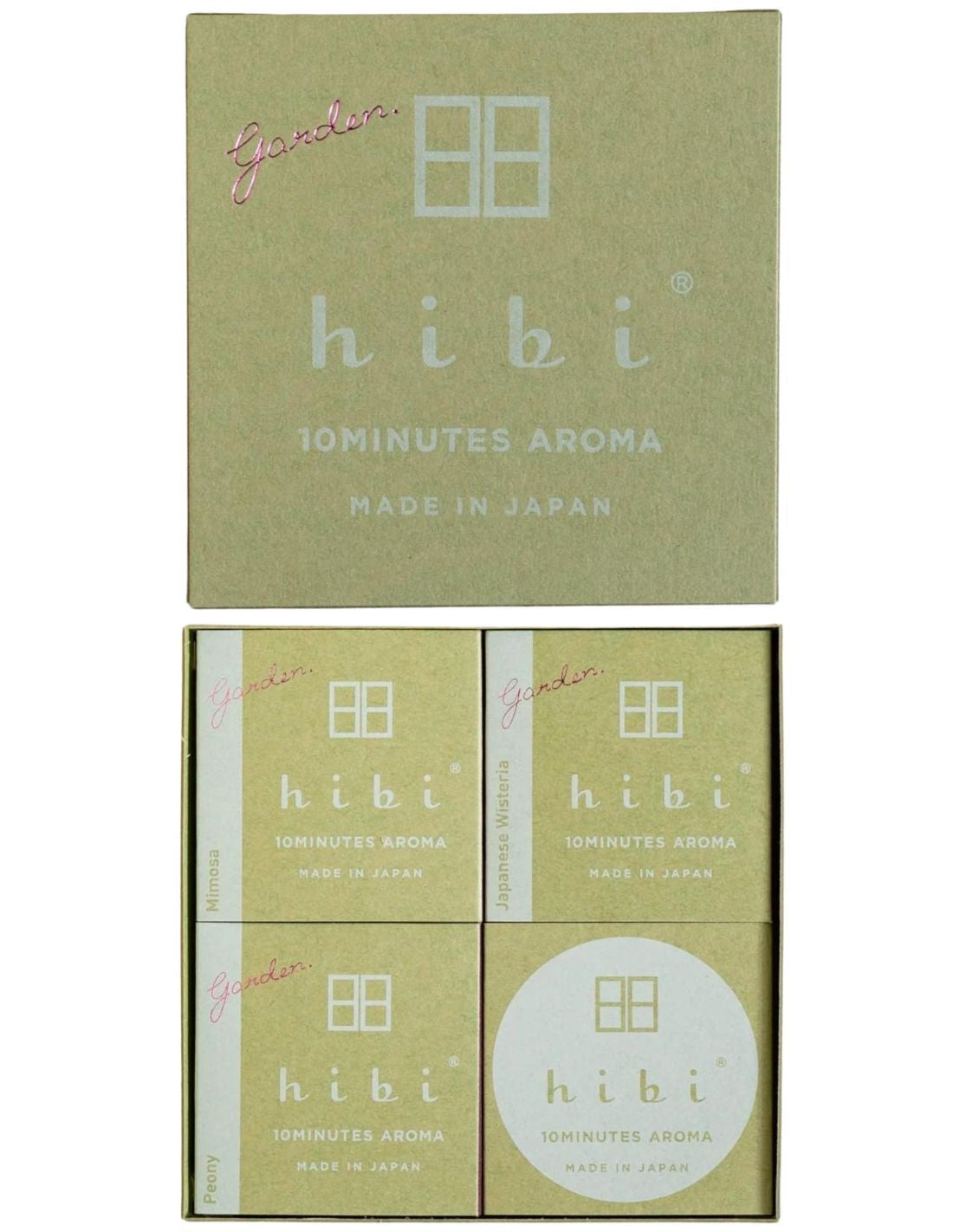 Encens japonais Hibi – Coffret Gift Box Garden, assortiment de 3 fragrances florales