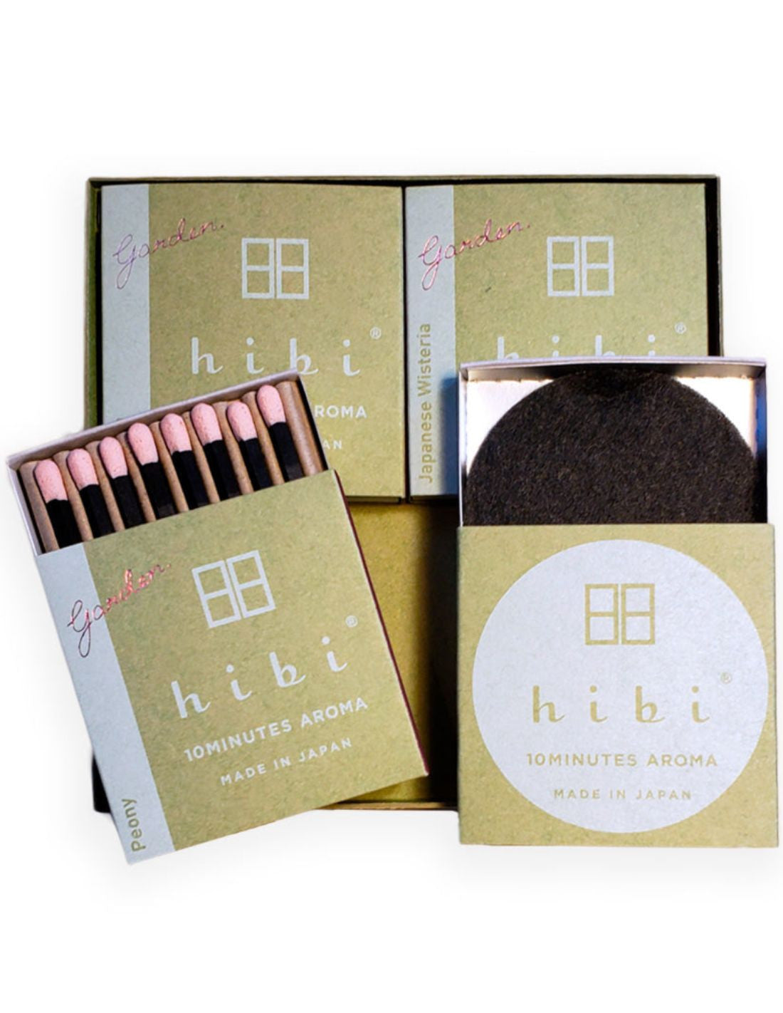 Encens japonais Hibi – Coffret Gift Box Garden, assortiment de 3 fragrances florales