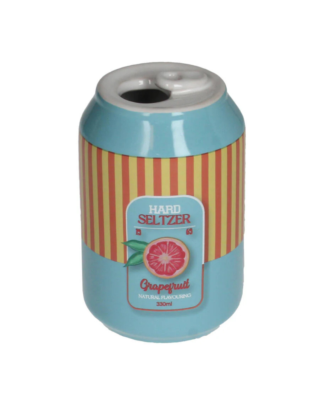 Vase canette Seltzer Pamplemousse en faïence fine