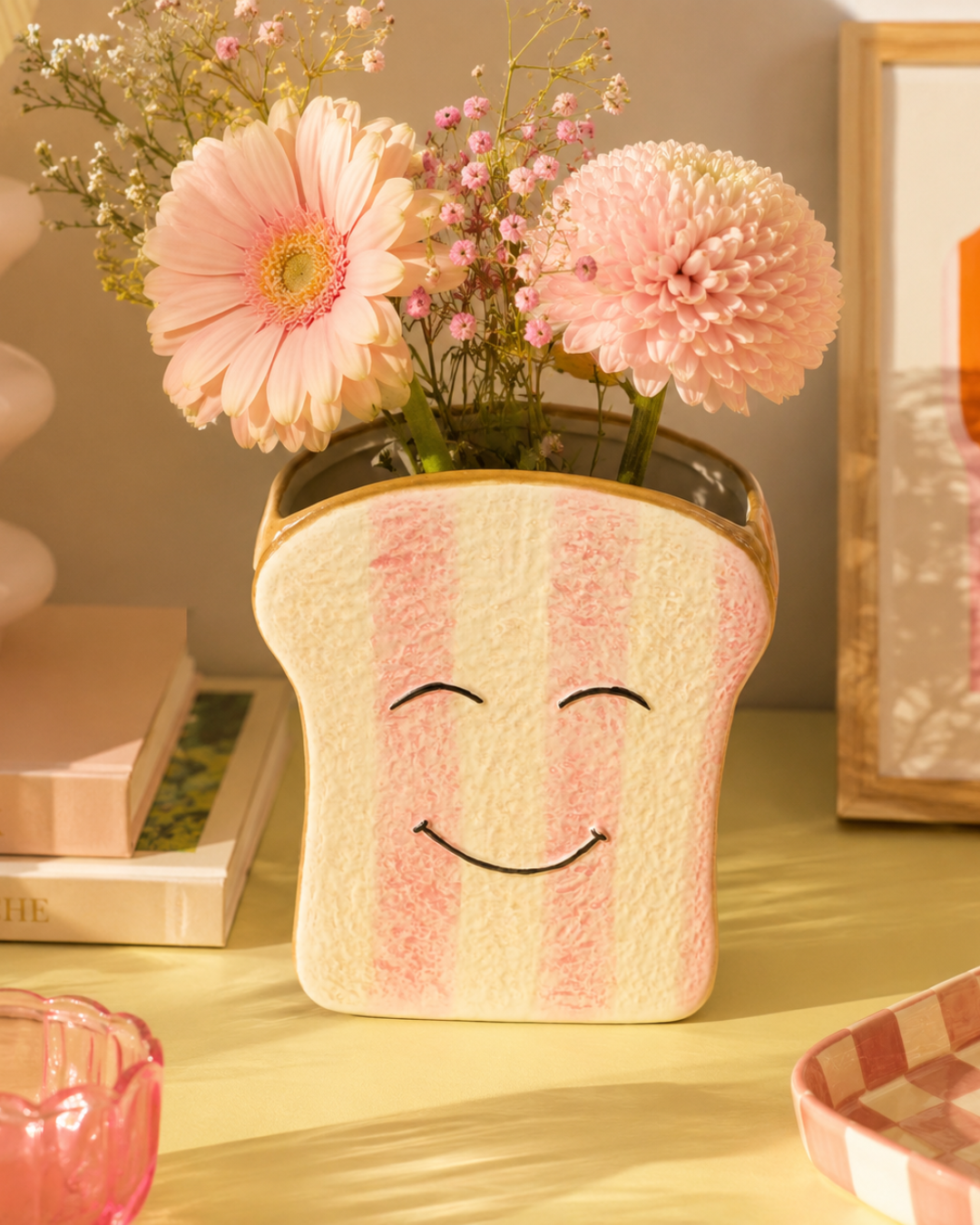 Vase Pain en grès multicolore