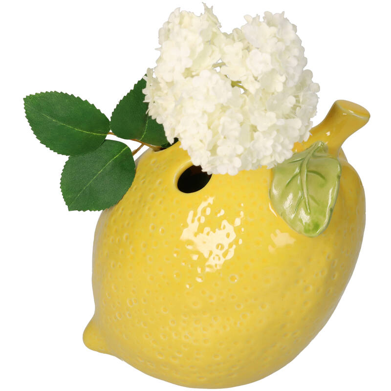 Vase fruit en forme de Citron jaune en faïence fine