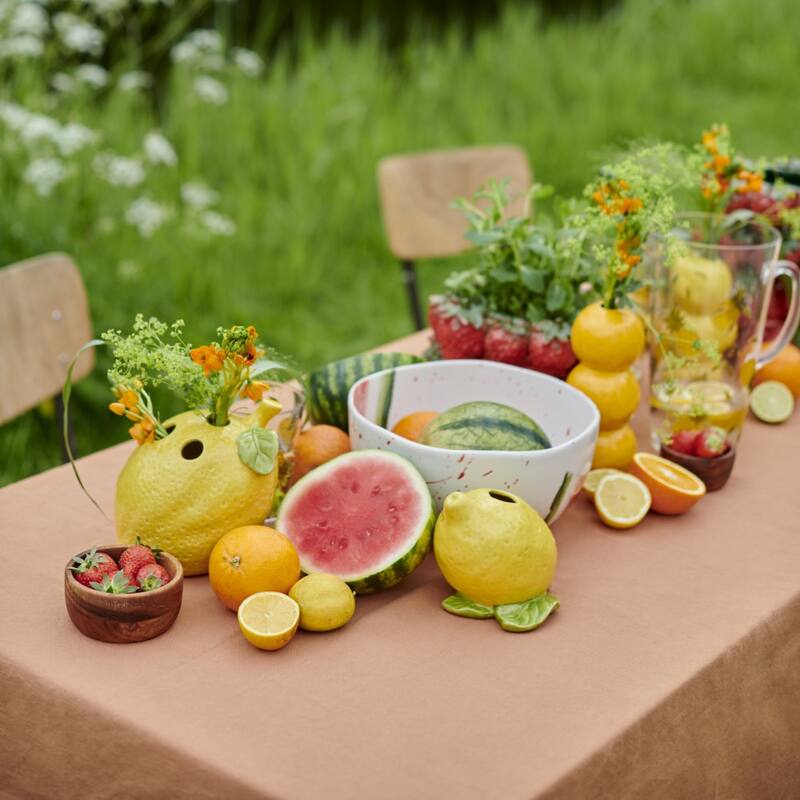 Vase fruit en forme de Citron jaune en faïence fine