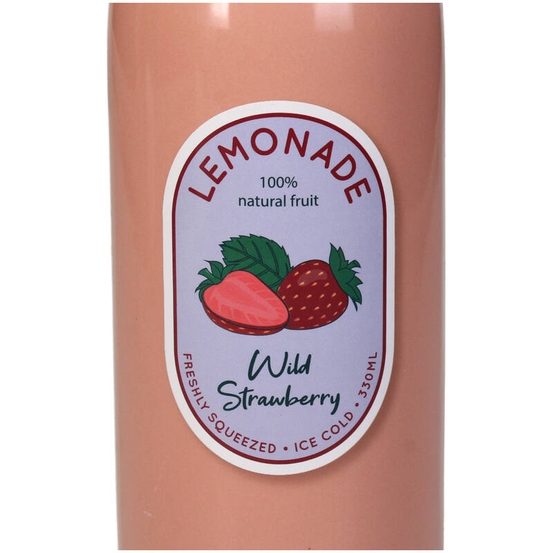 Vase bouteille Limonade Fraise en faïence fine