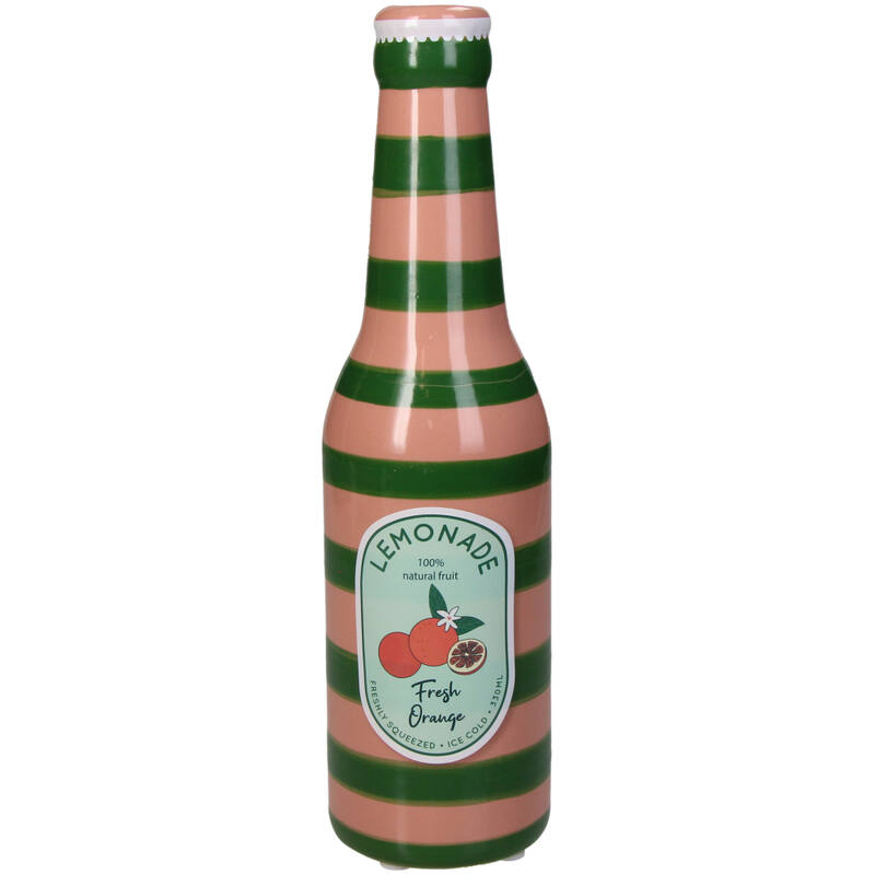 Vase bouteille Limonade Orange en faïence