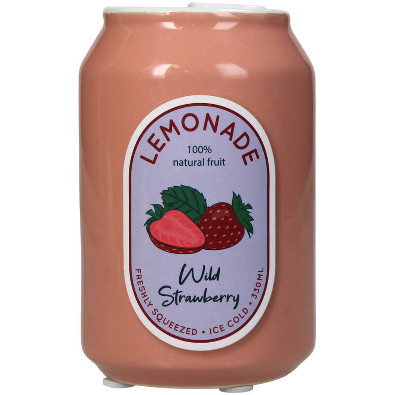 Vase canette Limonade Fraise en faïence