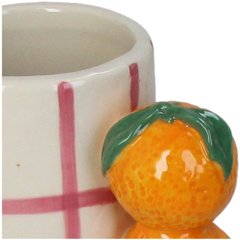 Vase fruit Mandarin en grès orange