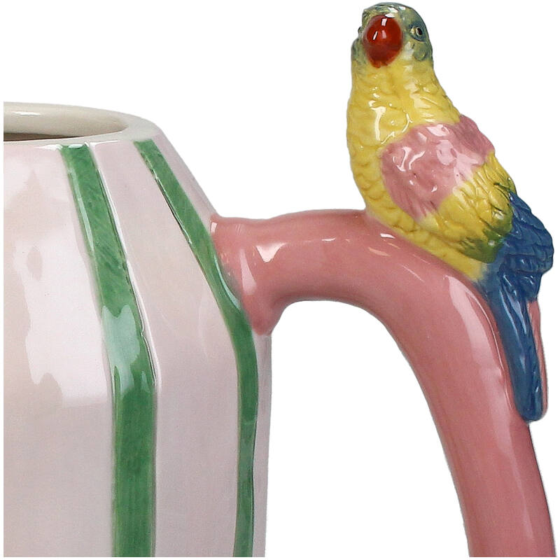 Vase oiseau pichet Perroquet en grès
