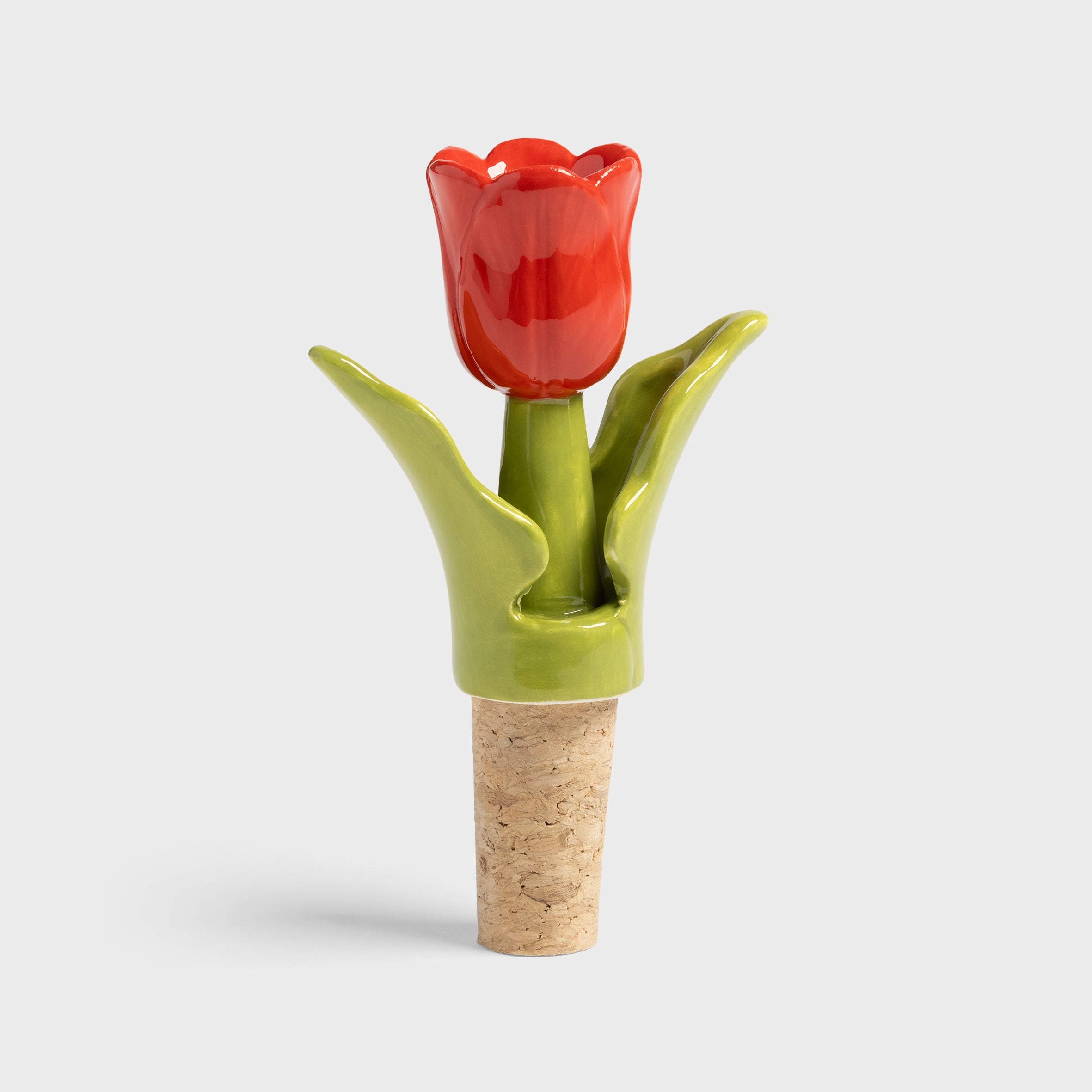 Bouchon — Red Ceramic Tulip Bottle Stopper — view 4 — &Klevering
