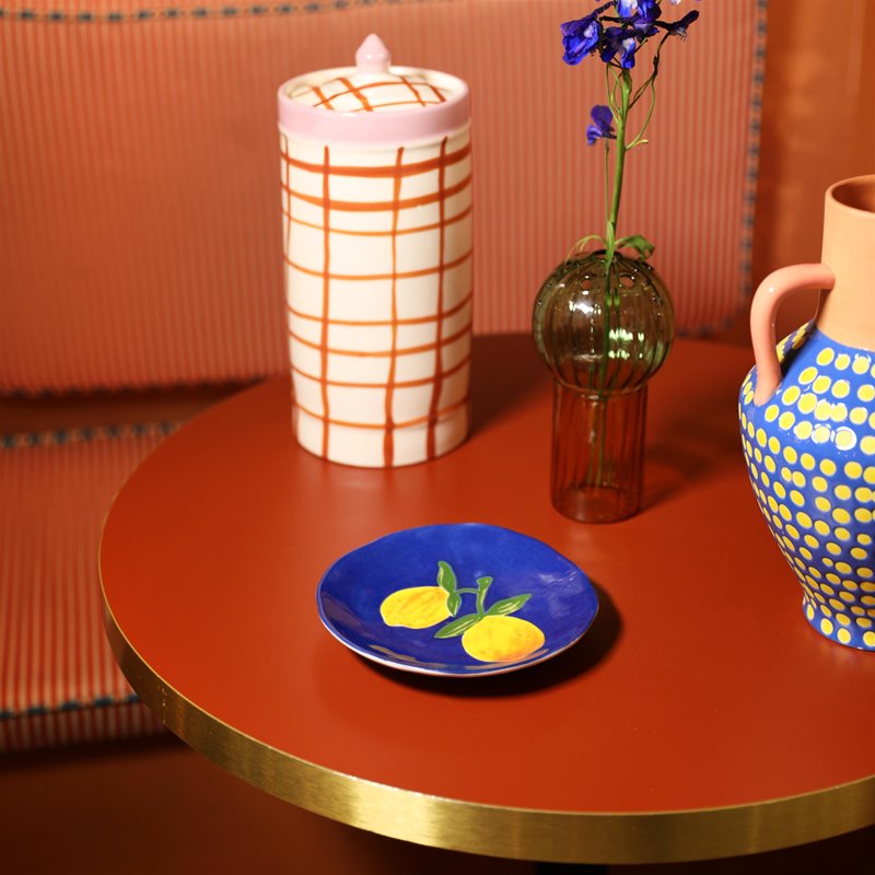 Citron Full Color Stoneware Dessert Plates Ø 16 cm – Set of 4