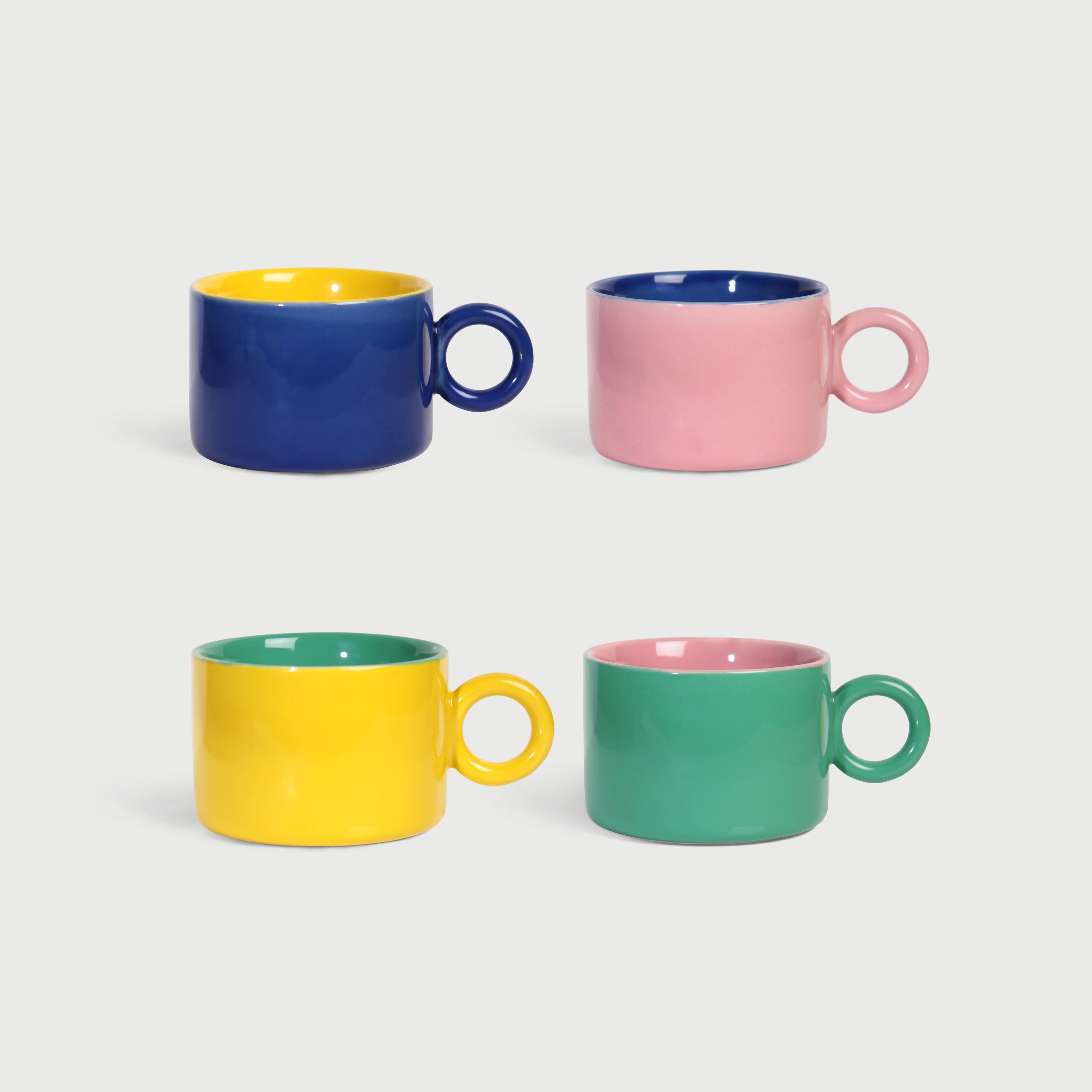 Chiquito Porcelain Multicolor Mugs 0.2 L – Set of 4
