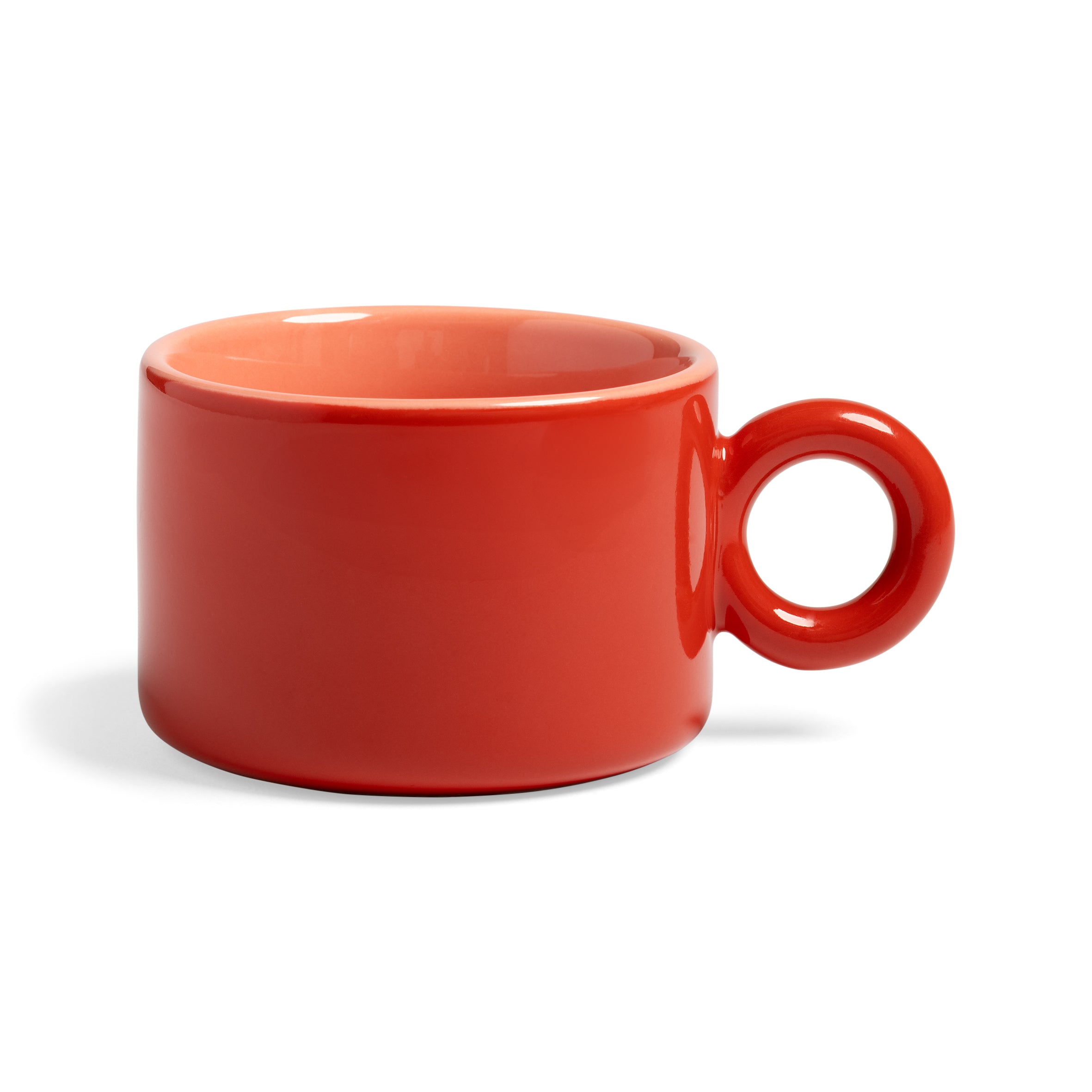 Mugs Chiquito en porcelaine rouge et rose, 20 cl, lot de 2