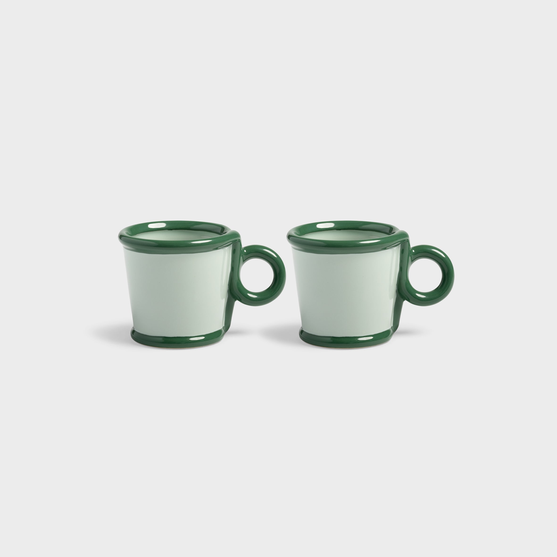 Tasses espresso Loop en grès vert 10 cl