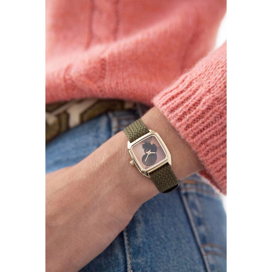 Montre femme Laps Prima Foulah avec bracelet cuir bronze