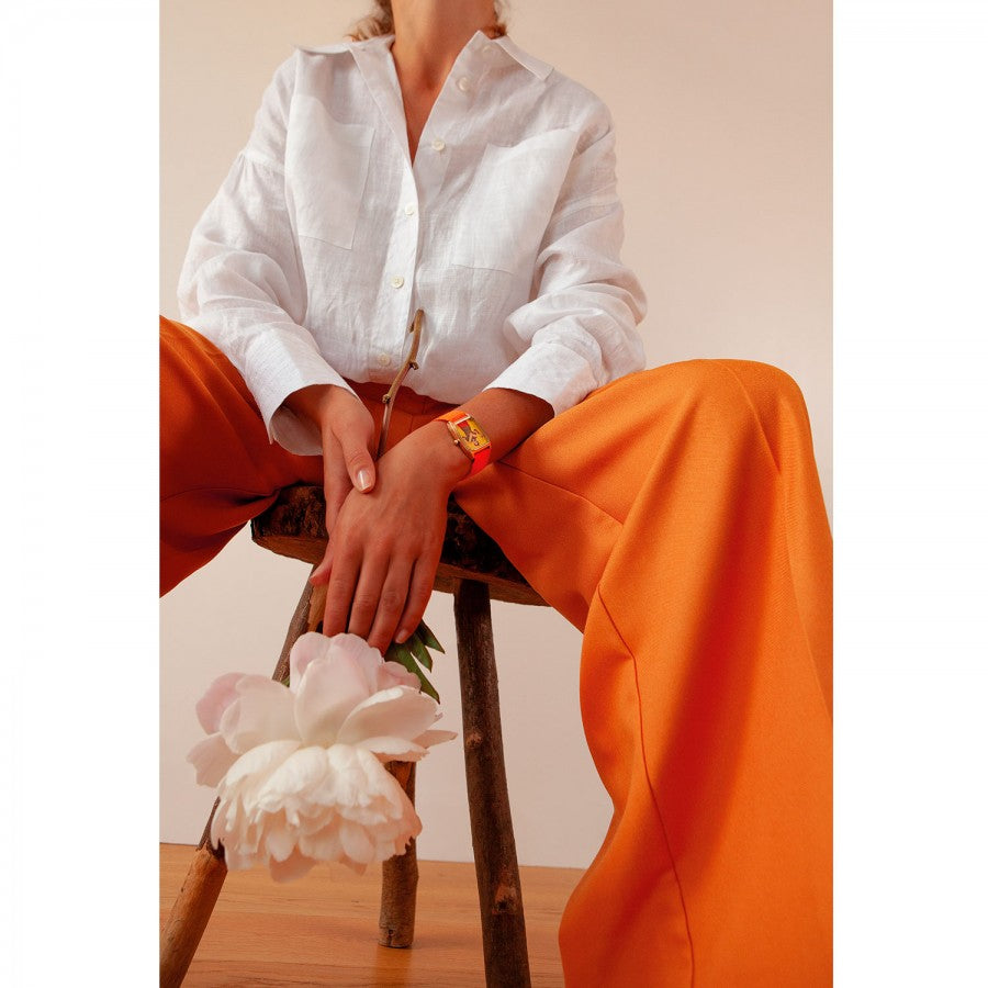 Montre Laps Signature Indian Style avec bracelet perlon orange