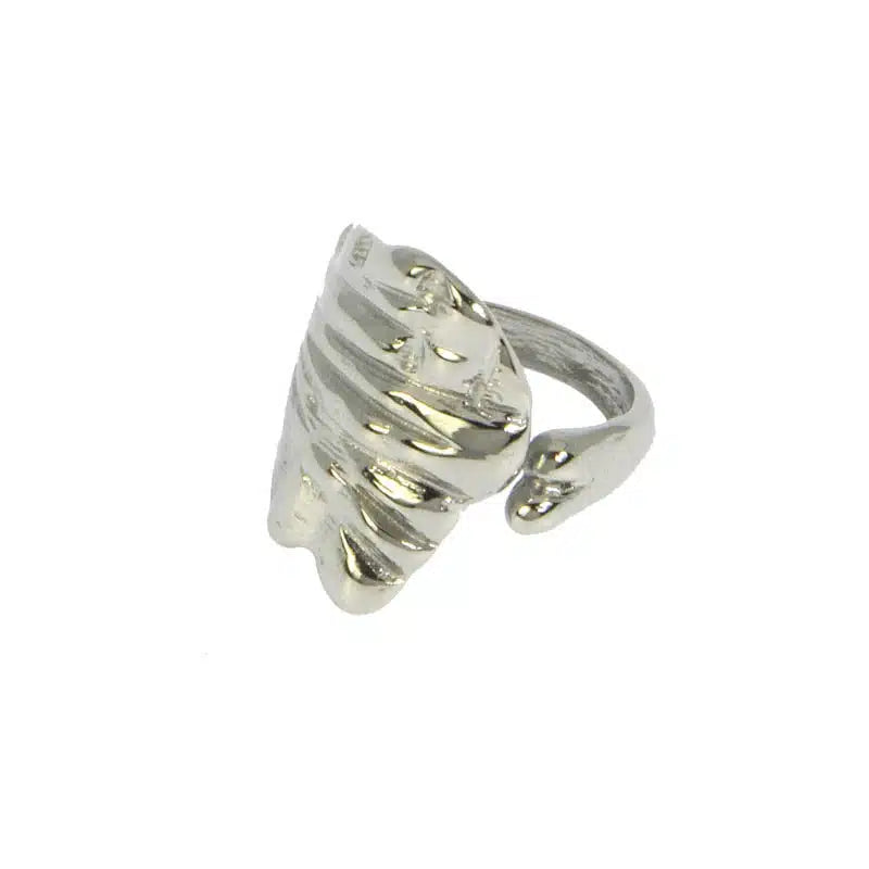 Bague Ginkgo en acier