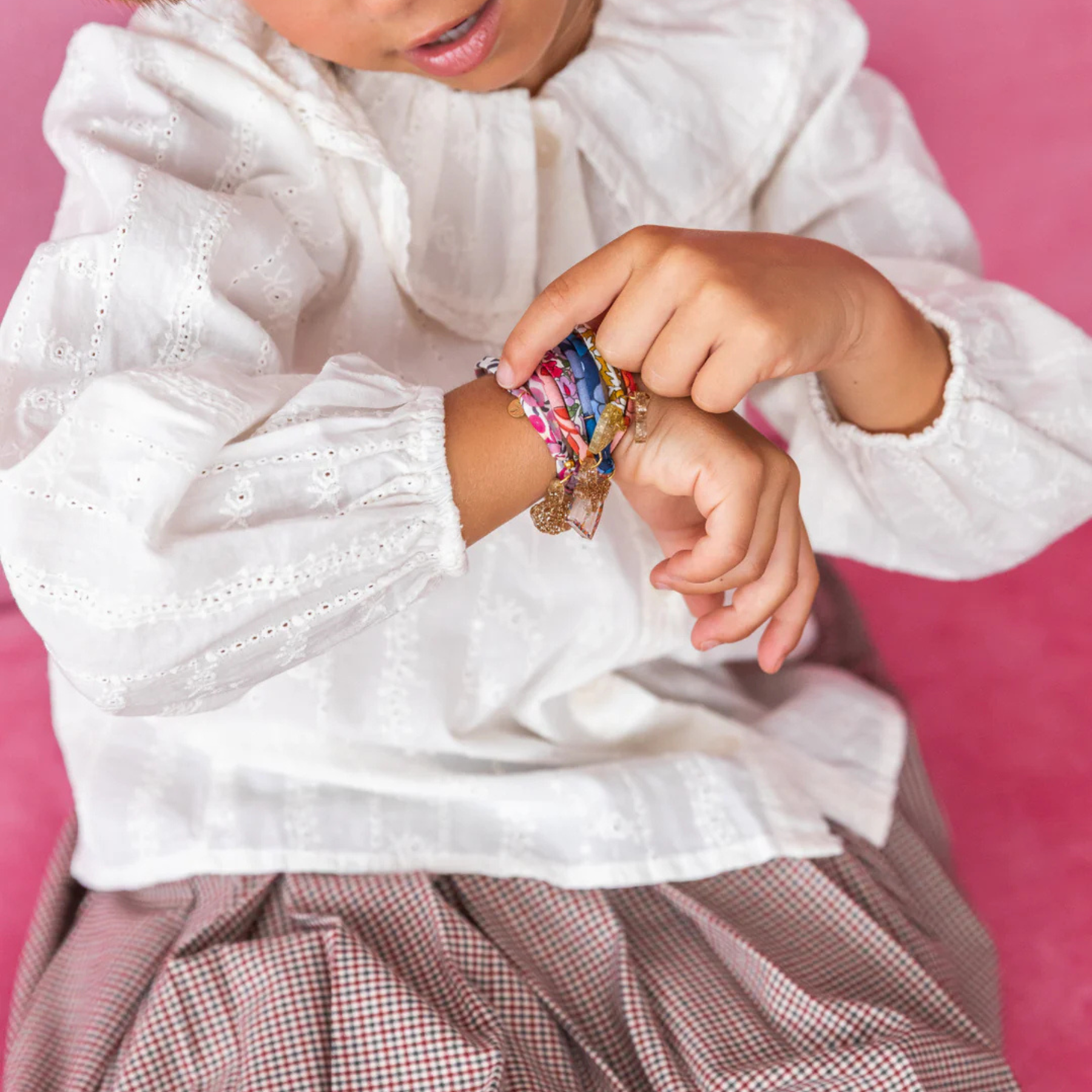 Bracelet Liberty Poppy and Daisy Rose scintillant