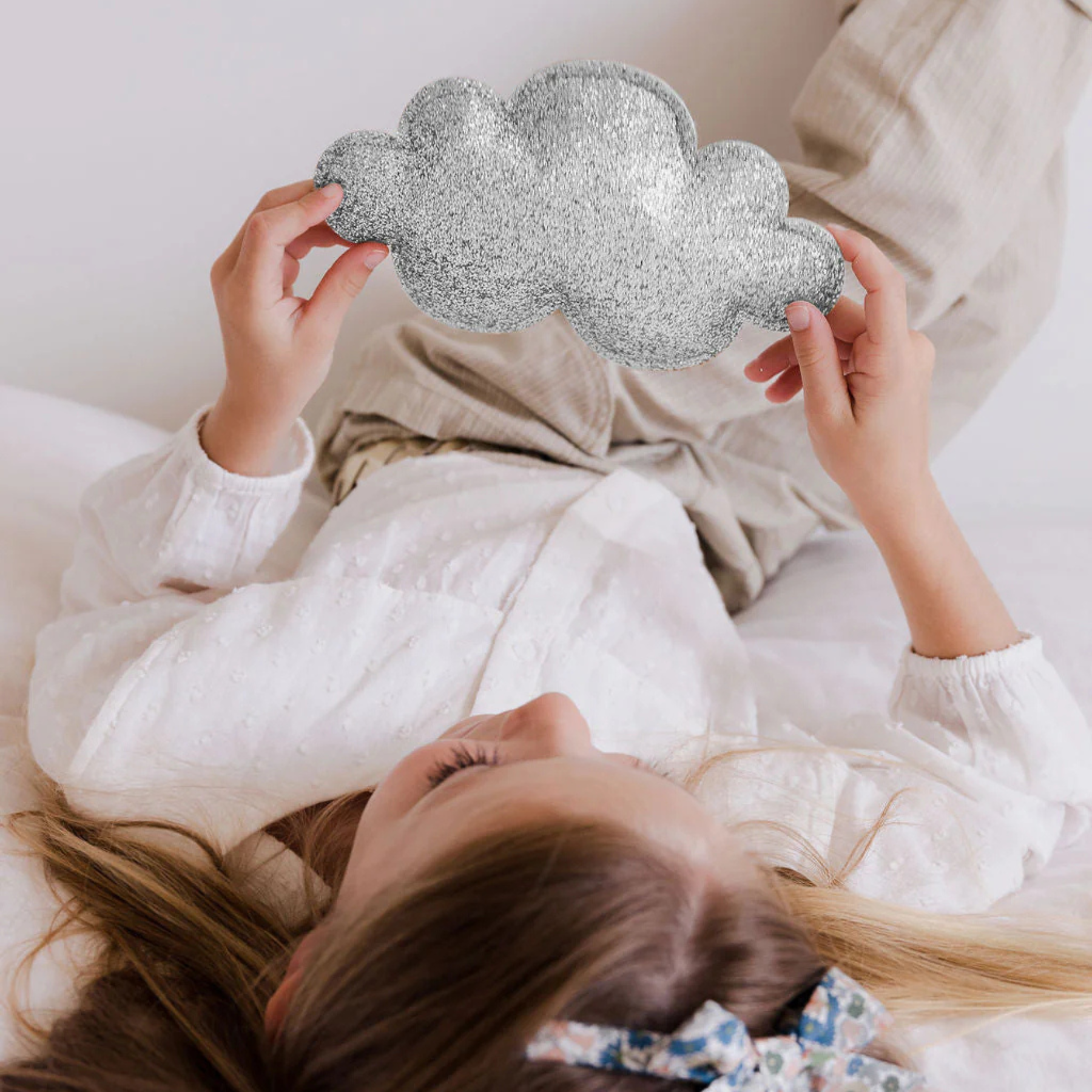 Suspension murale - Nuage argent