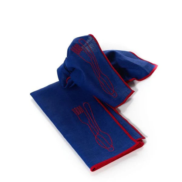 Set of 2 linen blend napkins “Cutlery”