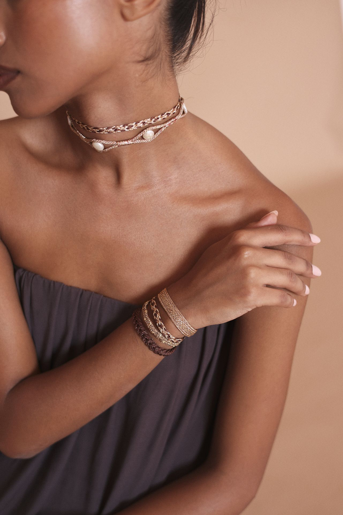 Izy n°1 bracelet, espresso, cocoa and peach