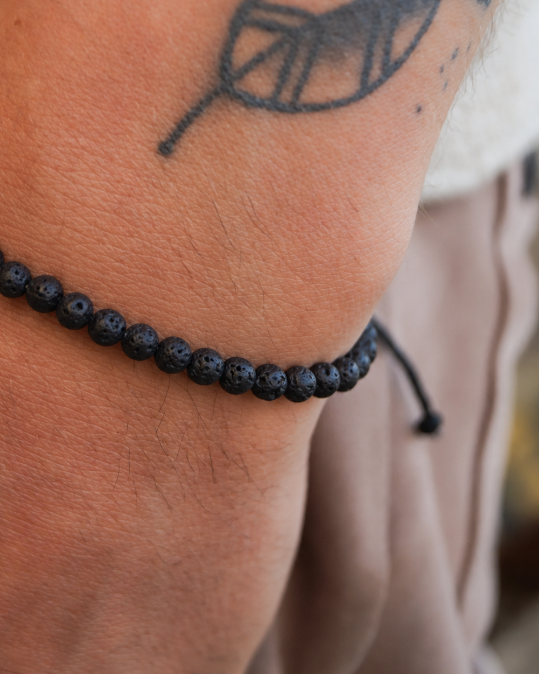 Black Lava Stone Bead Bracelet