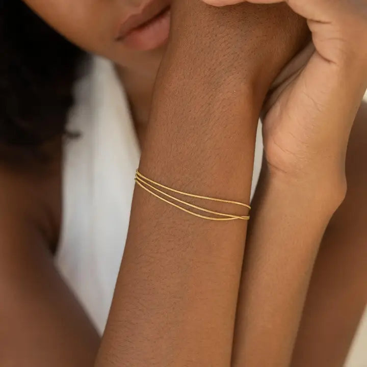 Bracelet multicouche plaqué or