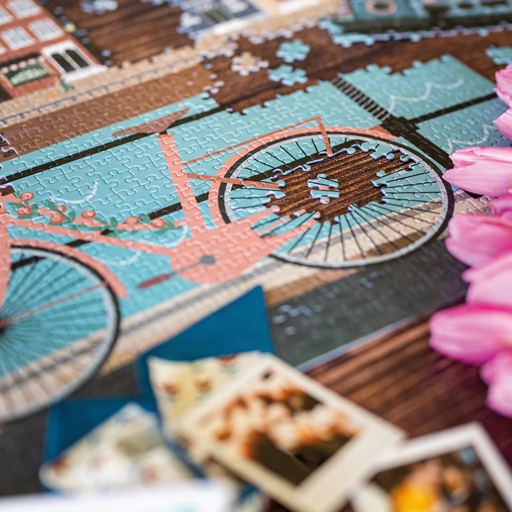 Puzzle 1000 pcs Pédalons au fil de l'eau