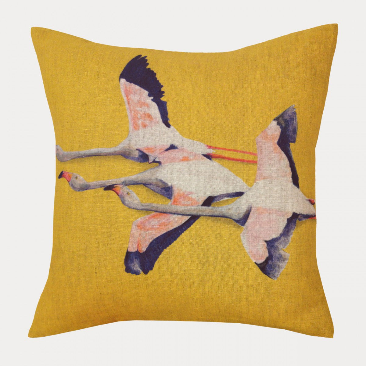 Coussin Maison Levy Flamingo Jaune 50 x 50 cm