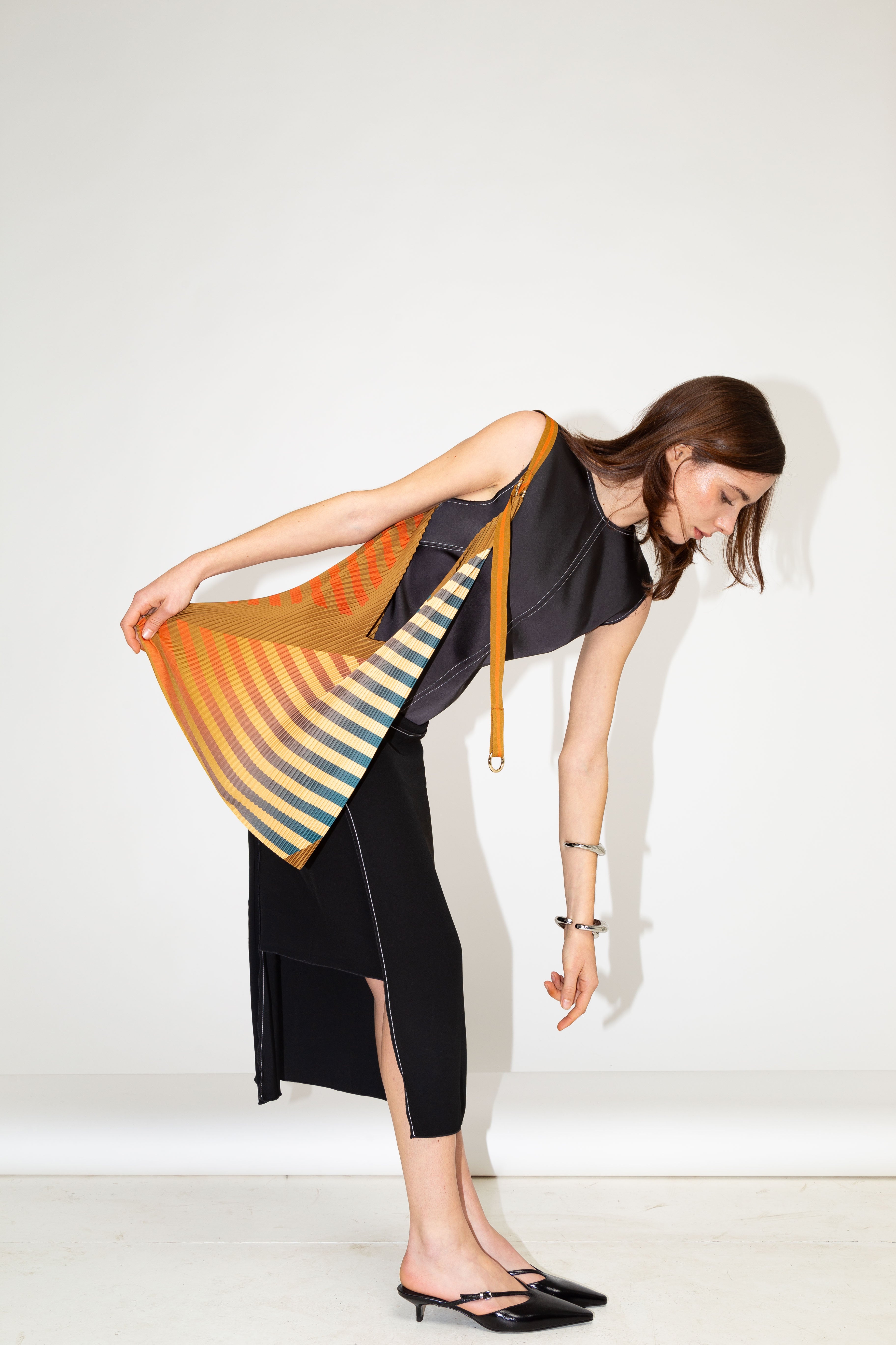 Sac à main plissé Y Bag Claudia ochre