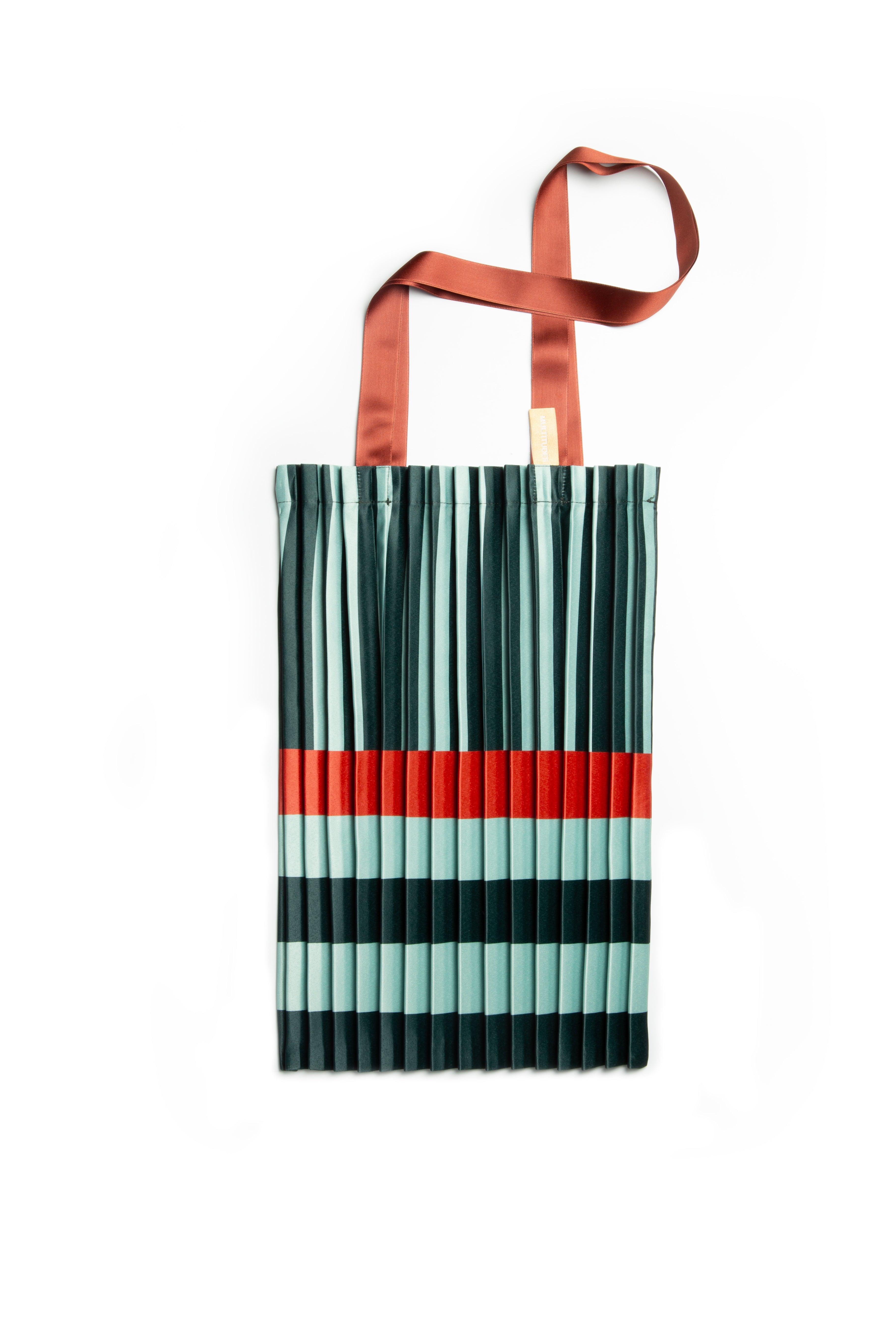 Tote bag en satin plissé Smeralda