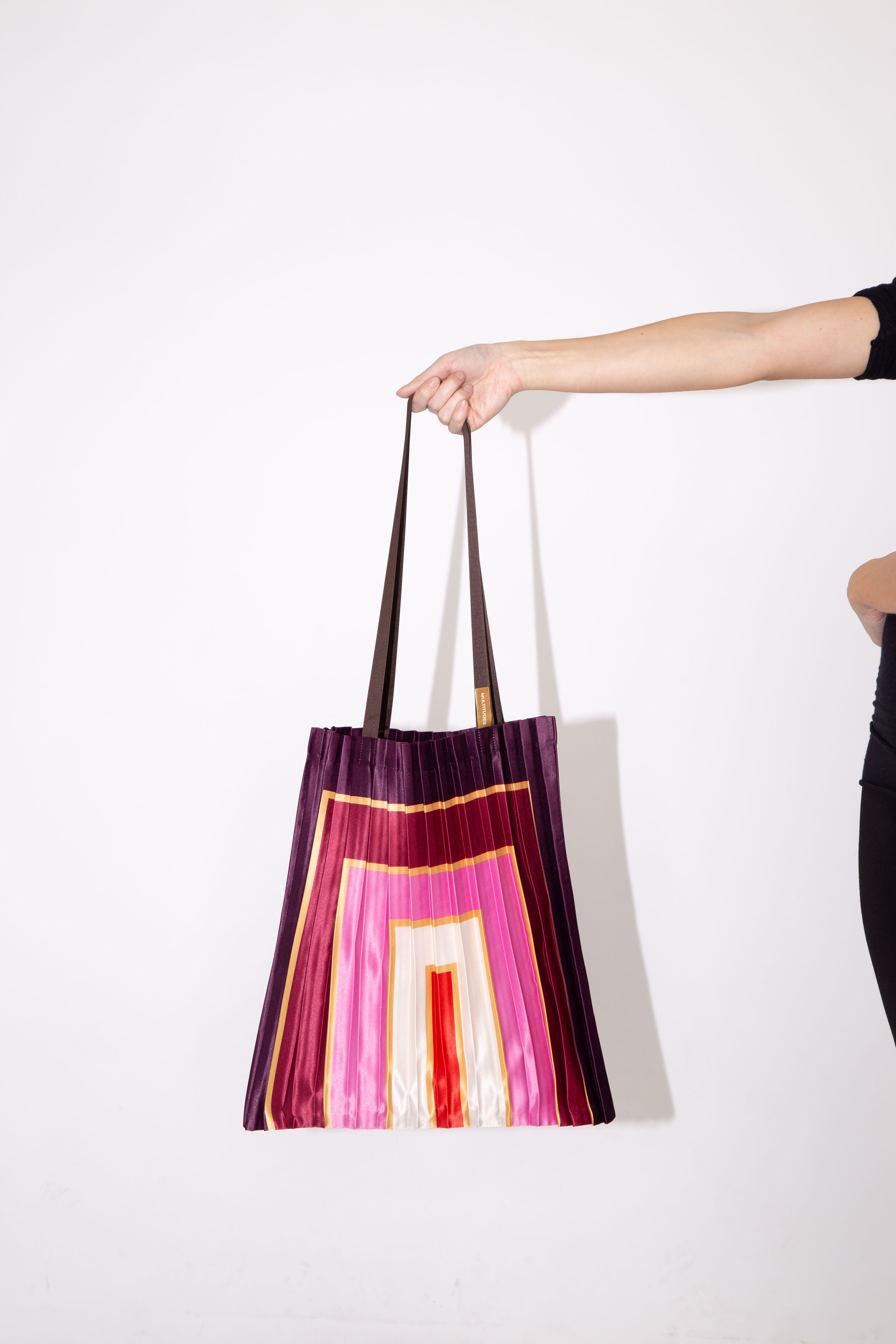 Villasimius Pleated Satin Tote Bag 40 × 48 cm