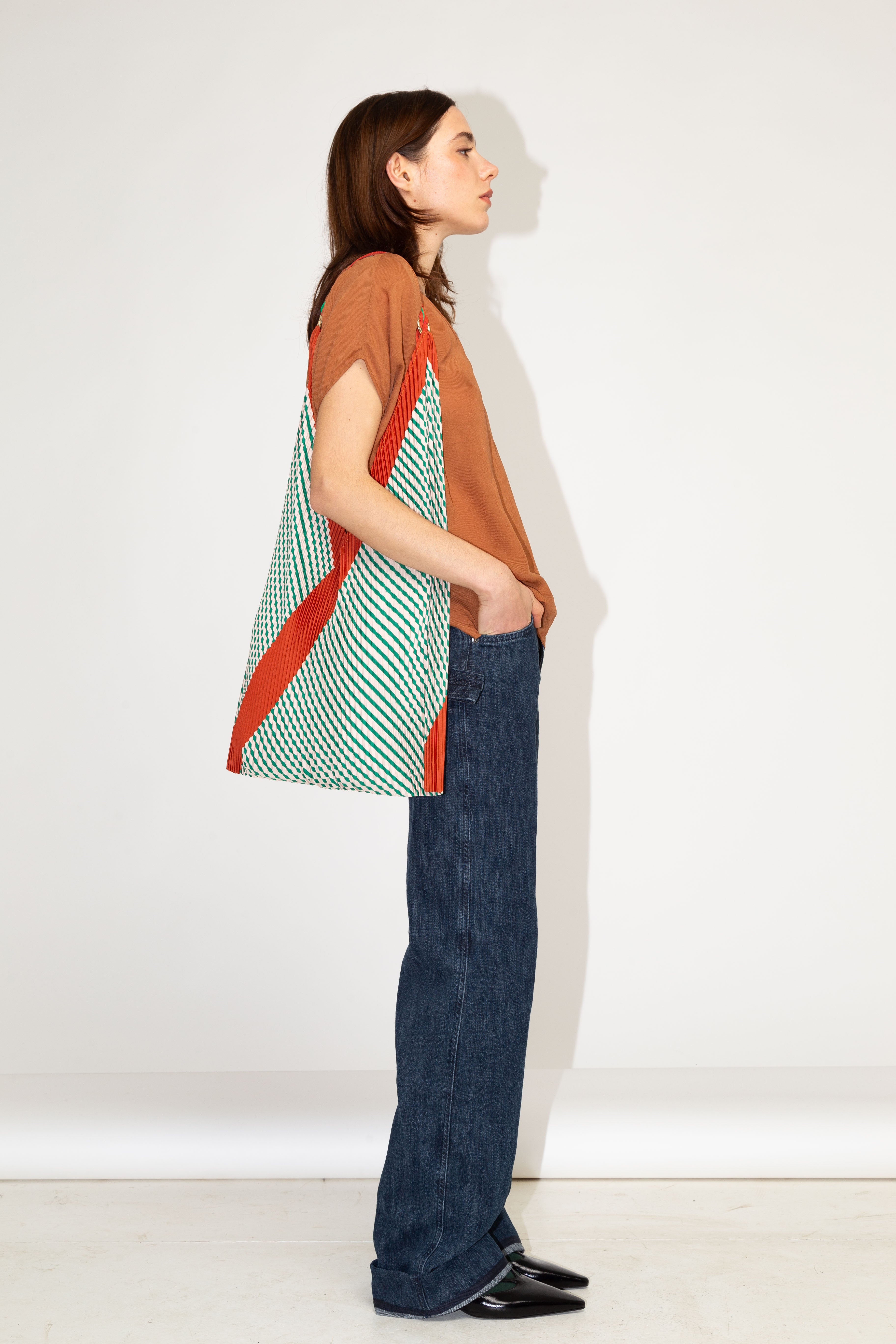 Sac à main plissé Y Bag Francesca vert